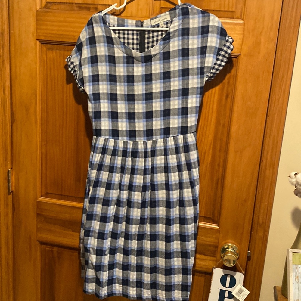 Shabby Apple Alexia Fit and Flare Dress Blue - Picture 2 of 5